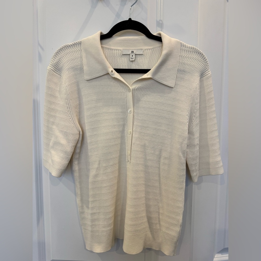 Banana Republic Cream Polo Sweater